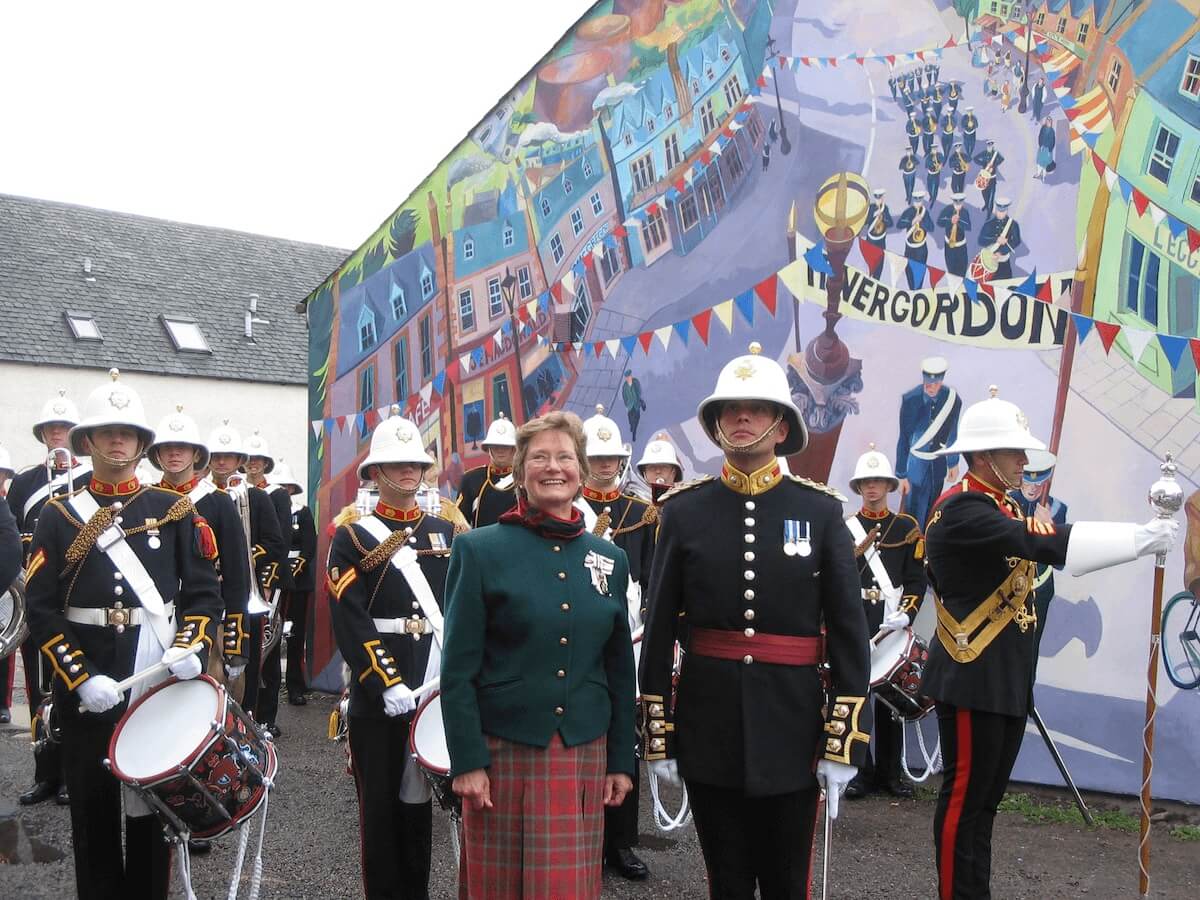 Royal Marine Band and former Lord Lieutenant Janet Bowen at Invergordon Fleet Festival