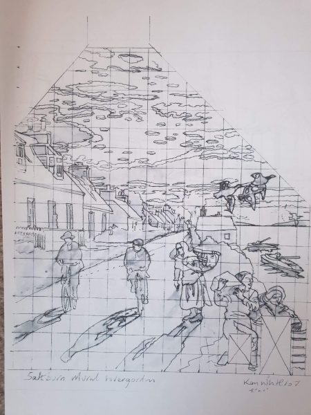 Ken White sketch of Saltburn's Past panel