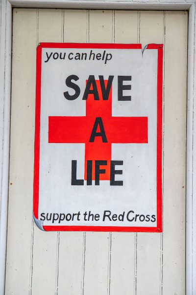 Wartime style poster - Red Cross Save A Life