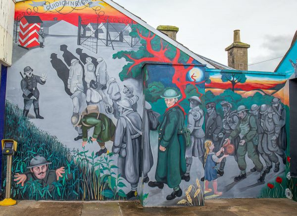 Seaforths long march mural in station archway area - 2021