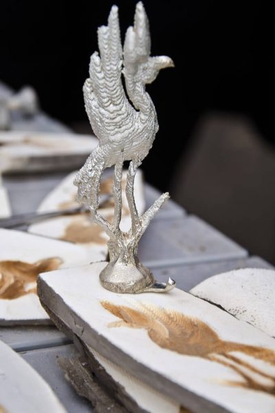 pewter casting with the Mobile Foundry, using Cuttle Fish!