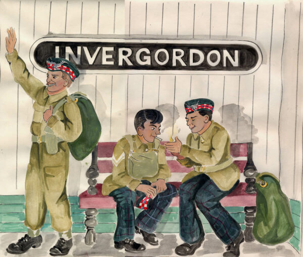Seaforths waiting at Invergordon station