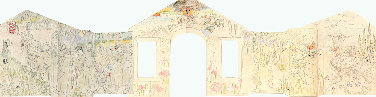 Tracey Shough's sketch of the design for the walls within the station archway